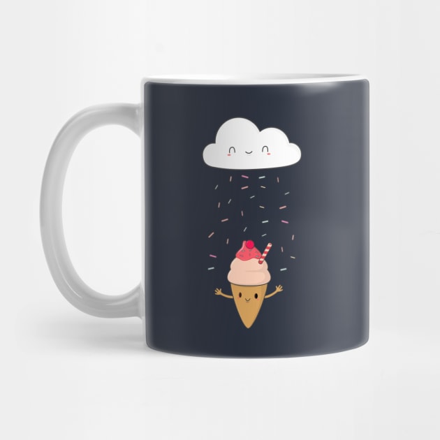 Ice Cream Candy Rain T-Shirt by happinessinatee